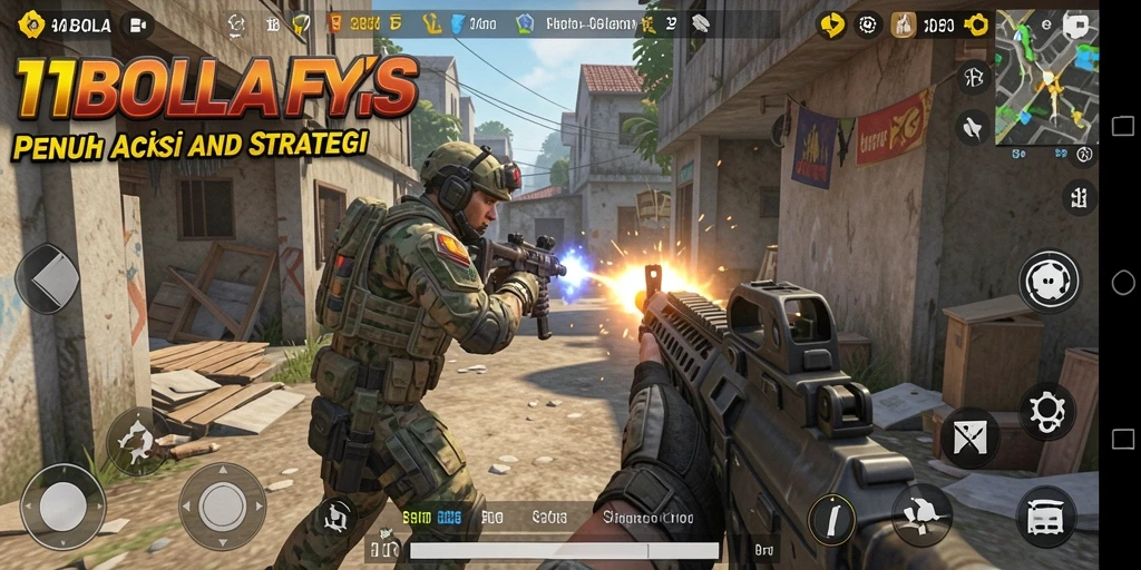 Gameplay <strong>11BOLA</strong> yang seru dan menegangkan dalam pertempuran FPS.
