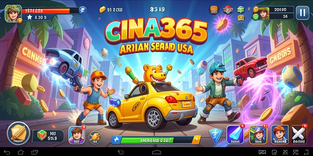 Tampilan seru permainan Arcade CINA365 dengan grafis menarik.