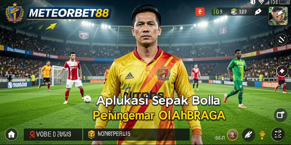Tampilan gameplay menarik dari METEORBET88 dengan aksi sepak bola seru.