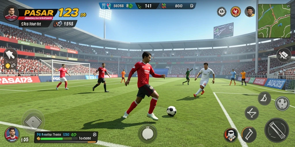 Screenshot dari pertandingan PASAR123 yang menunjukkan gameplay seru.