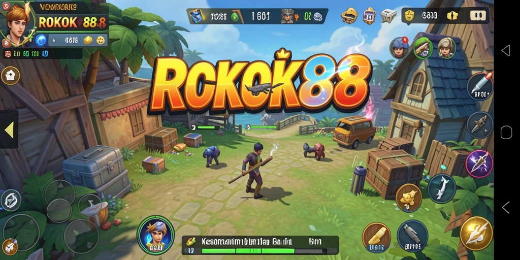 Tampilan gameplay menarik dan penuh warna di ROKOK88