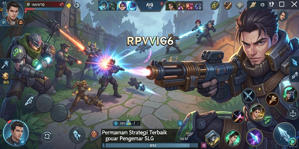 Screenshot RPVIP6 menampilkan aksi seru dalam gameplay SLG.