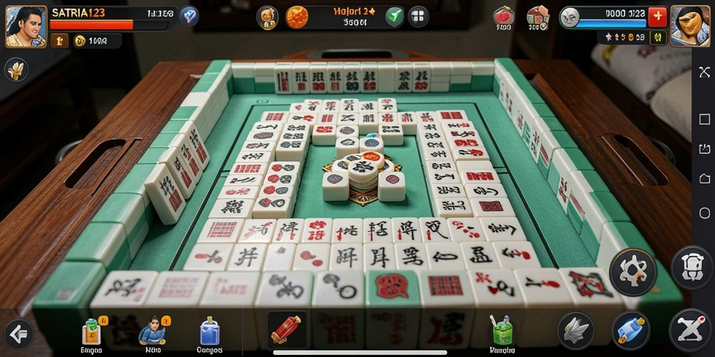 Screenshot SATRIA123 menampilkan gameplay Mahjong yang seru dan menantang.