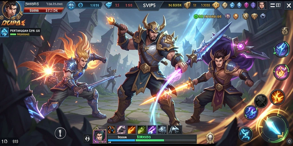 Tampilan gameplay menegangkan dari SVIP5 dalam pertarungan MOBA.